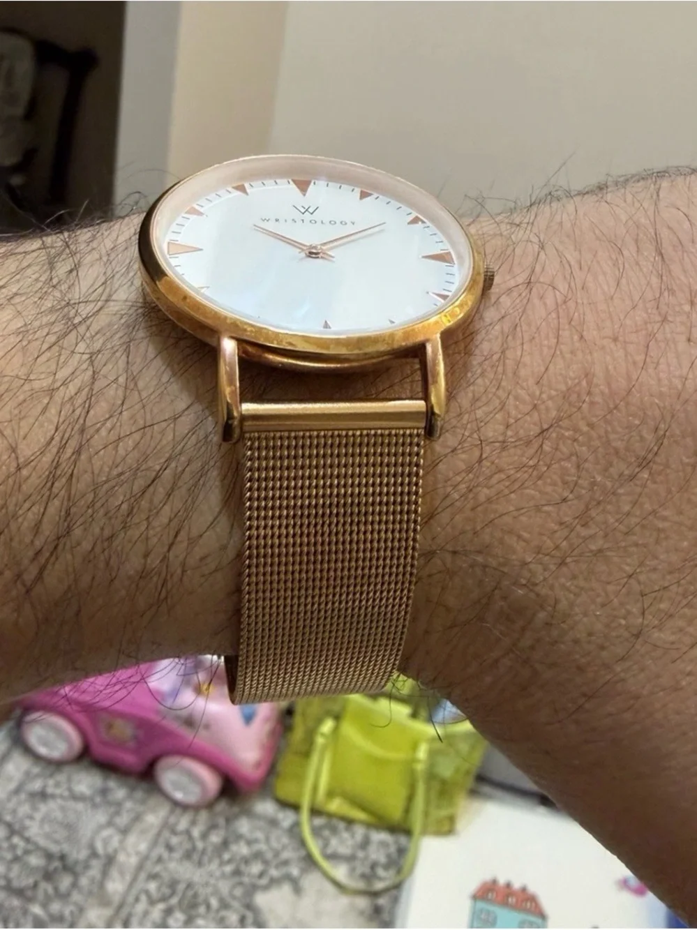 Wristology Stella Unisex Rose Gold Mesh Watch 38mm White Dial Boyfriend Style QC
